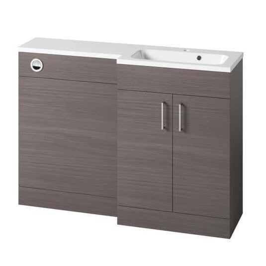 Tavistock Nexus 1200mm L Shape Combination Vanity Unit - Urban Grey - DC12042+DC12043 - Envy Bathrooms Ltd