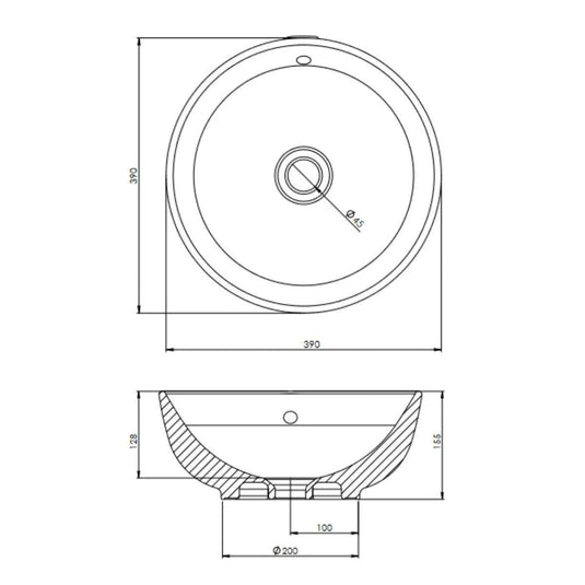 Tavistock Ocean Round Freestanding Bowl White 380mm - Envy Bathrooms Ltd