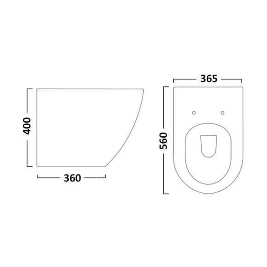 Tavistock Orbit Back to Wall Pan - White - BTW250S - Envy Bathrooms Ltd