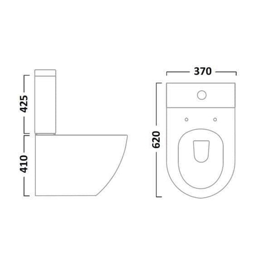 Tavistock Orbit Close Coupled Closed Back Rimless Pan - White - P250S - Envy Bathrooms Ltd