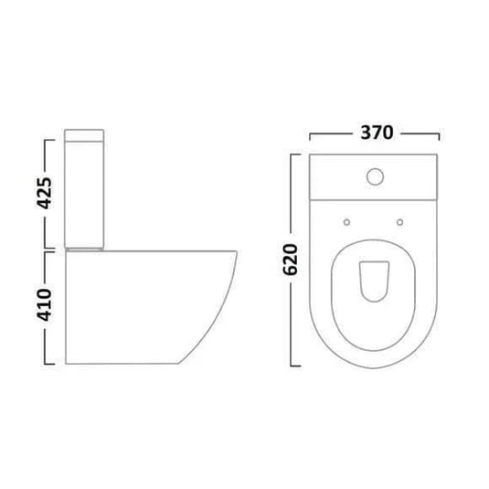 Tavistock Orbit Close Coupled Closed Back Rimless Pan - White - P250S - Envy Bathrooms Ltd