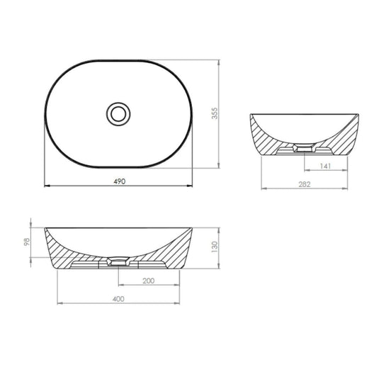 Tavistock Pill 490 x 355mm Oval Freestanding Bowl White - Envy Bathrooms Ltd