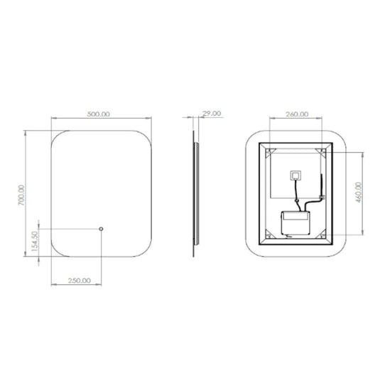 Tavistock Portal 500 x 700mm Illuminated Mirror - PTM050 - Envy Bathrooms Ltd