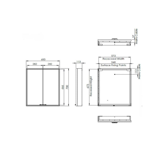 Tavistock Portrait 600 x 700mm Double Door Bathroom Cabinet - Envy Bathrooms Ltd