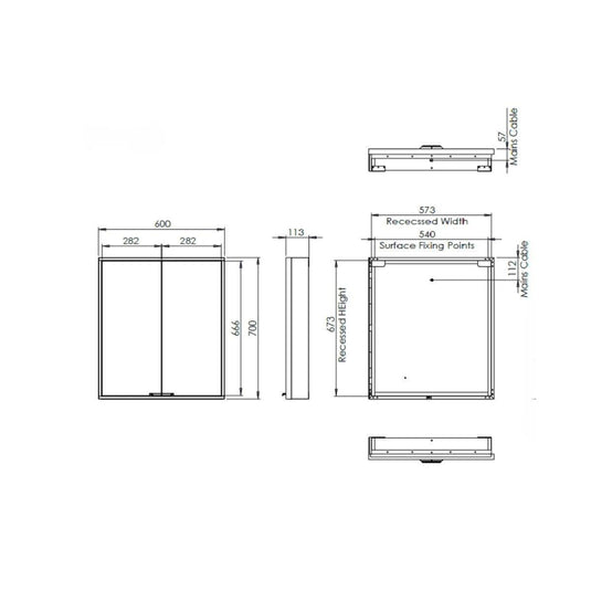 Tavistock Portrait 600 x 700mm Double Door Bathroom Cabinet - PTC060 - Envy Bathrooms Ltd
