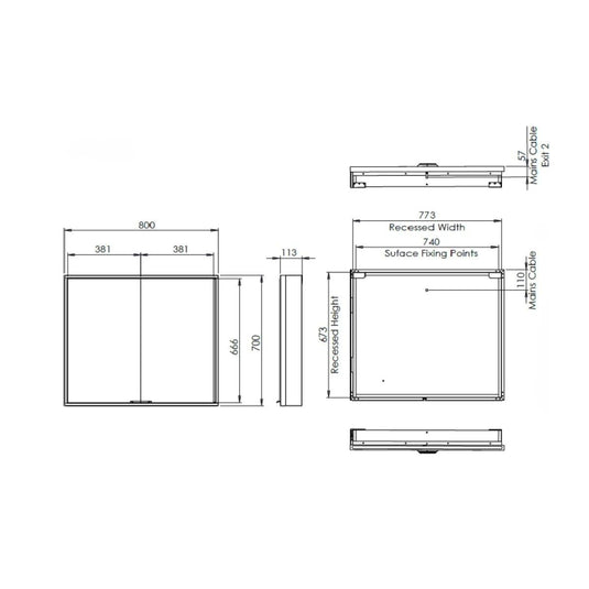 Tavistock Portrait 800 x 700mm Double Door Bathroom Cabinet - Envy Bathrooms Ltd