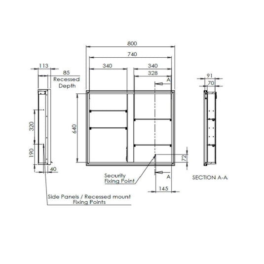 Tavistock Portrait 800 x 700mm Double Door Bathroom Cabinet - PTC080 - Envy Bathrooms Ltd
