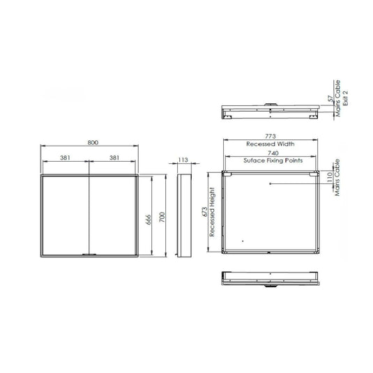 Tavistock Portrait 800 x 700mm Double Door Bathroom Cabinet - PTC080 - Envy Bathrooms Ltd