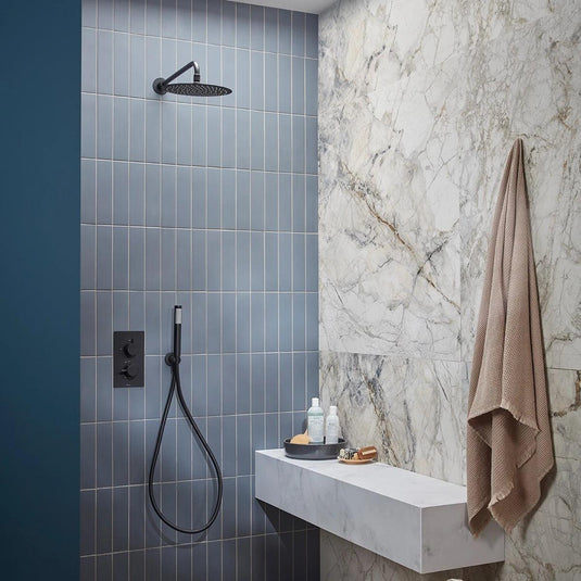 Tavistock Quantum Concealed Dual Function Shower System with Handset / Holder & Overhead Shower - Matt Black - SQT1615 - Envy Bathrooms Ltd