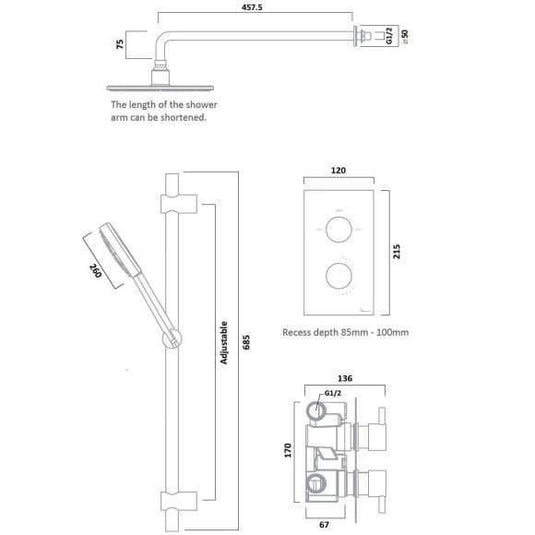 Tavistock Quantum Concealed Dual Thermostatic Shower - Chrome - SQT1611 - Envy Bathrooms Ltd