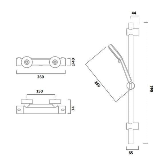 Tavistock Quantum Cool Touch Bar Shower System - Chrome - SQT2416 - Envy Bathrooms Ltd