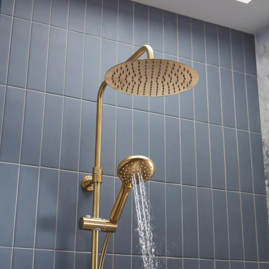 Tavistock Quantum Dual Function Bar Shower System Brushed Brass - Envy Bathrooms Ltd