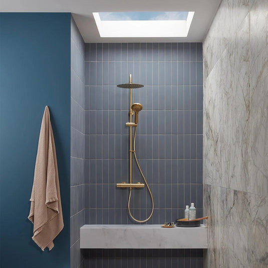 Tavistock Quantum Dual Function Bar Shower System Brushed Brass - Envy Bathrooms Ltd