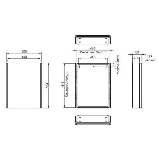 Tavistock Render 500 x 665mm Single Door Bathroom Cabinet - Aluminium - Envy Bathrooms Ltd