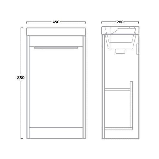 Tavistock Sequence 450mm Floorstanding Vanity Unit - Gloss Clay - SQ450FC - Envy Bathrooms Ltd