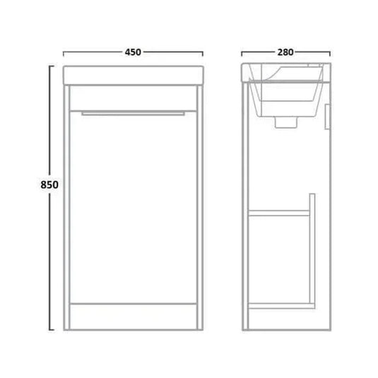 Tavistock Sequence 450mm Floorstanding Vanity Unit - Gloss Light Grey - SQ450FG - Envy Bathrooms Ltd