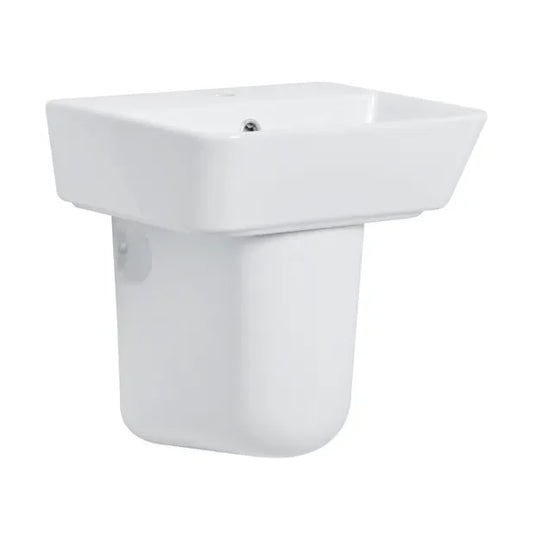 Tavistock Square Semi Pedestal - White - DC14062 - Envy Bathrooms Ltd