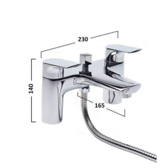 Tavistock Strike Bath Shower Mixer Tap with Hose and Handset - Chrome - TSE42 - Envy Bathrooms Ltd