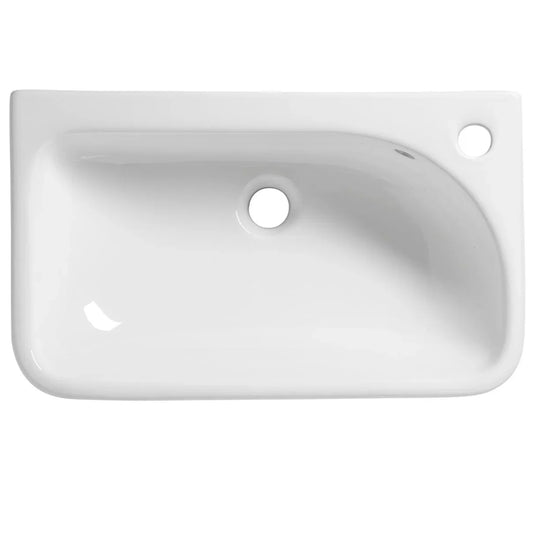 Tavistock Structure 545 x 330 x 170mm Slim Semi Countertop Basin 1TH RH - White - SCSB452S - Envy Bathrooms Ltd