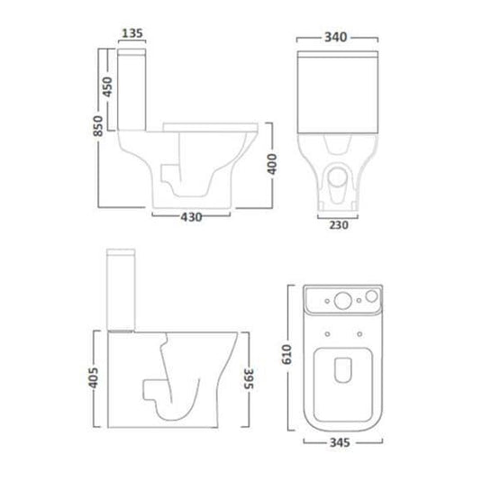 Tavistock Structure Close Coupled Closed Back Pan & Cistern Inc Slim Soft Close Seat - Envy Bathrooms Ltd