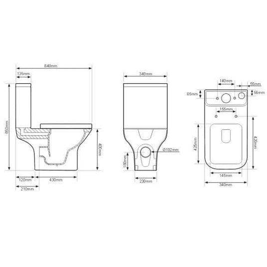 Tavistock Structure Close Coupled Open Back Pan & Cistern Inc Soft Close Seat - Envy Bathrooms Ltd