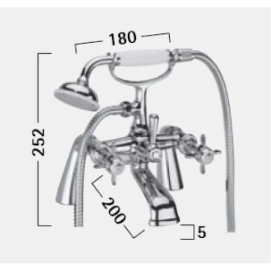 Tavistock Varsity Bath Shower Mixer Tap - Chrome - TVA42 - Envy Bathrooms Ltd