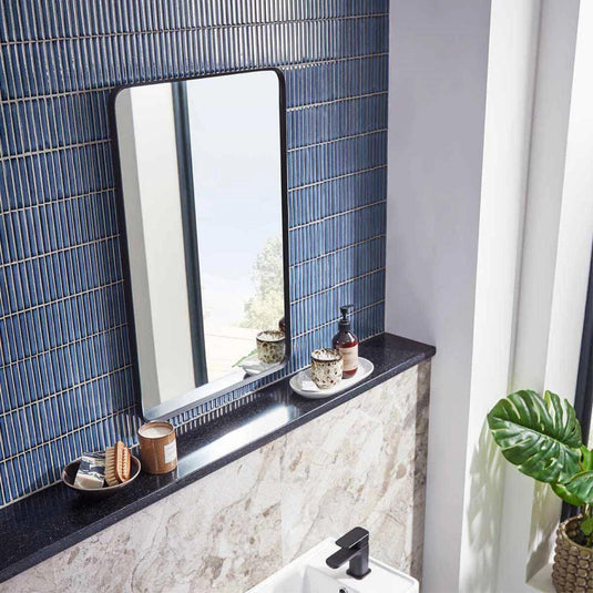 Tavistock Verge 450 x 700mm Black Framed Non-Illuminated Mirror - VRM045 - Envy Bathrooms Ltd
