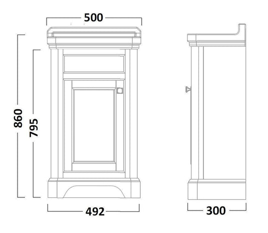 Tavistock Vitoria 500mm Cloakroom Unit - Mineral Blue - VT50FMB - Envy Bathrooms Ltd