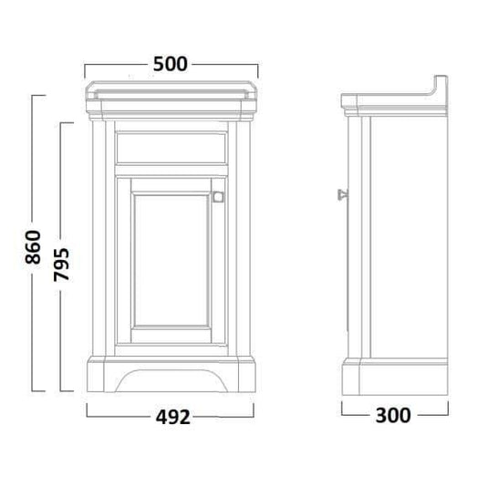 Tavistock Vitoria 500mm Floorstanding Vanity Unit - Linen White - VT50FLW - Envy Bathrooms Ltd