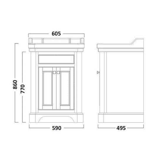 Tavistock Vitoria 600mm Floorstanding Vanity Unit - Linen White - VT60FLW - Envy Bathrooms Ltd