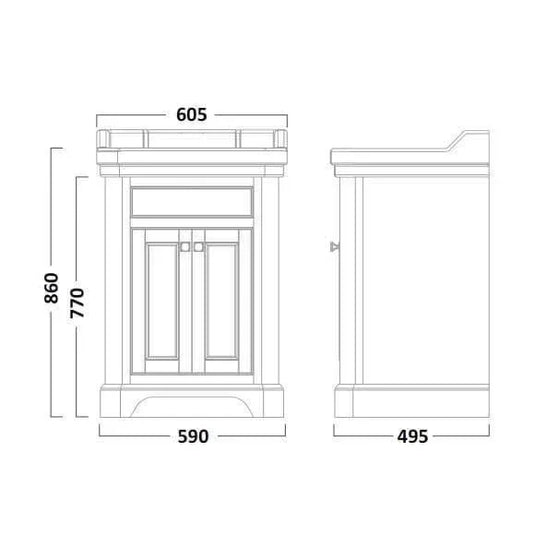 Tavistock Vitoria 600mm Floorstanding Vanity Unit - Linen White - VT60FLW - Envy Bathrooms Ltd