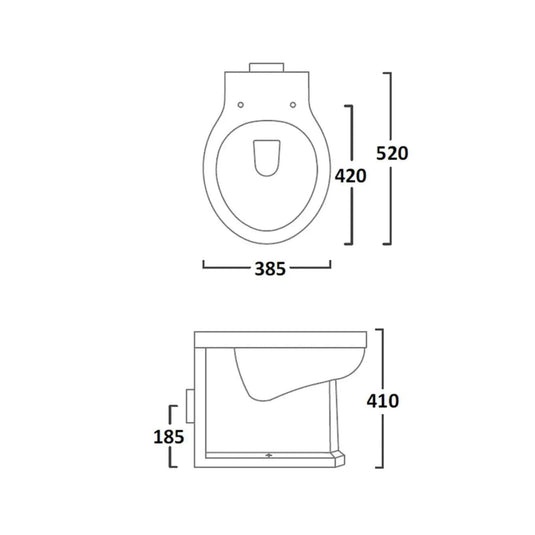 Tavistock Vitoria Back to Wall Pan - White - BTW850S - Envy Bathrooms Ltd