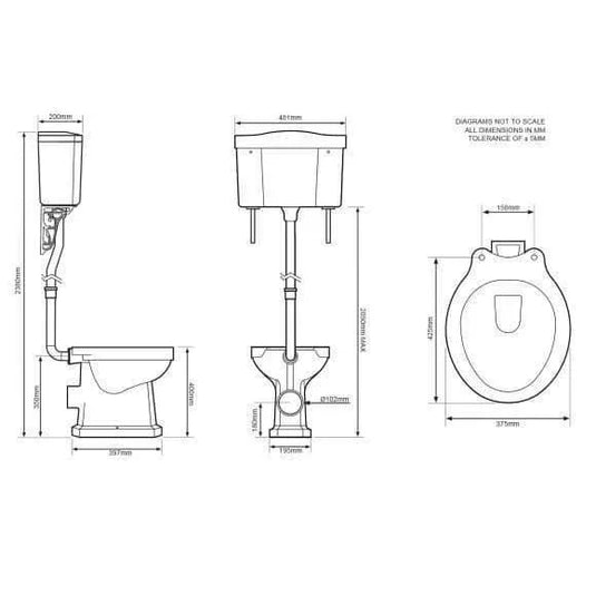 Tavistock Vitoria High / Low Level Pan - White - PL850S - Envy Bathrooms Ltd