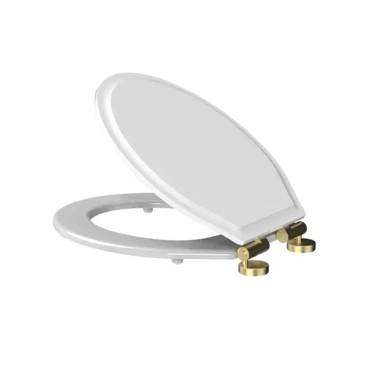 Tavistock Vitoria Soft Close Seat - Gloss White with Brass Hinges - TS850WSCB-SF - Envy Bathrooms Ltd