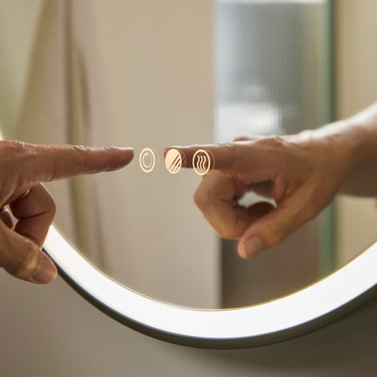 Tavistock Zephyr 600 Circular Illuminated Mirror Matt Black | ZYM60C - Envy Bathrooms Ltd