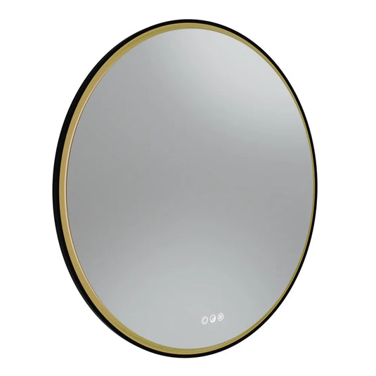 Tavistock Zephyr 800 Circular Illuminated Mirror Matt Black | ZYM80C - Envy Bathrooms Ltd