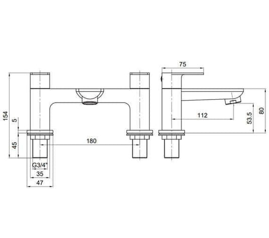 Tavistock Zero Bath Filler Tap - Chrome - Envy Bathrooms Ltd
