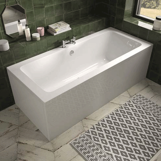 The White Space Aluna Double Ended Rectangular Bath 1700mm x 750mm - White - Envy Bathrooms Ltd