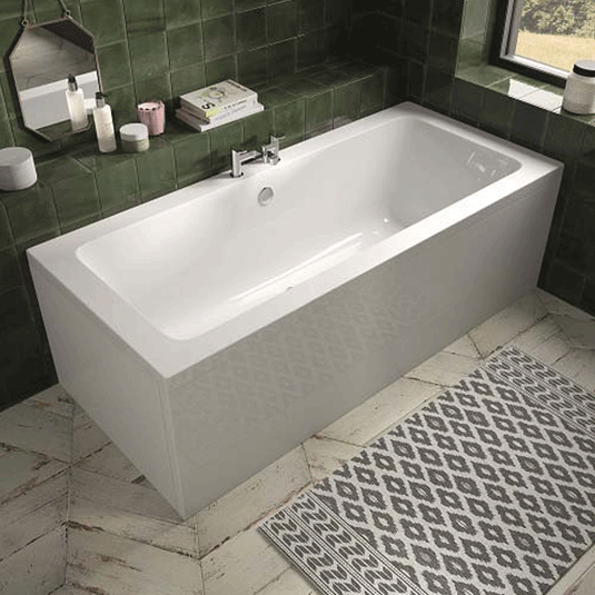 The White Space Aluna Double Ended Rectangular Bath 1700mm x 700mm - White - Envy Bathrooms Ltd