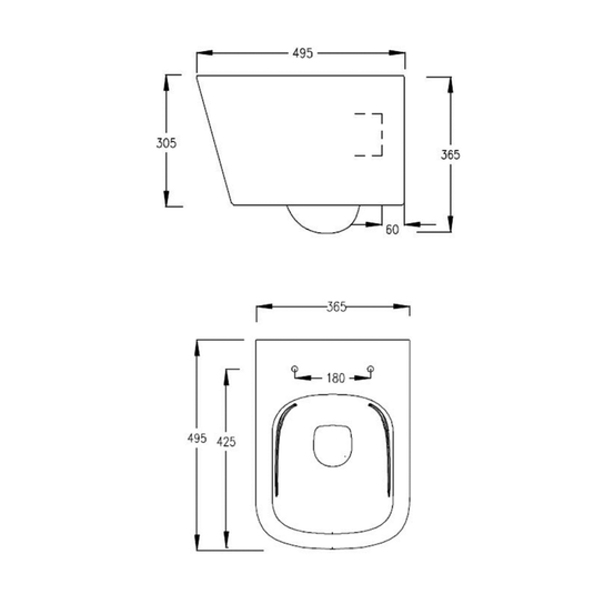 The White Space Anon Rimless Back To Wall Toilet Pan - White - Envy Bathrooms Ltd