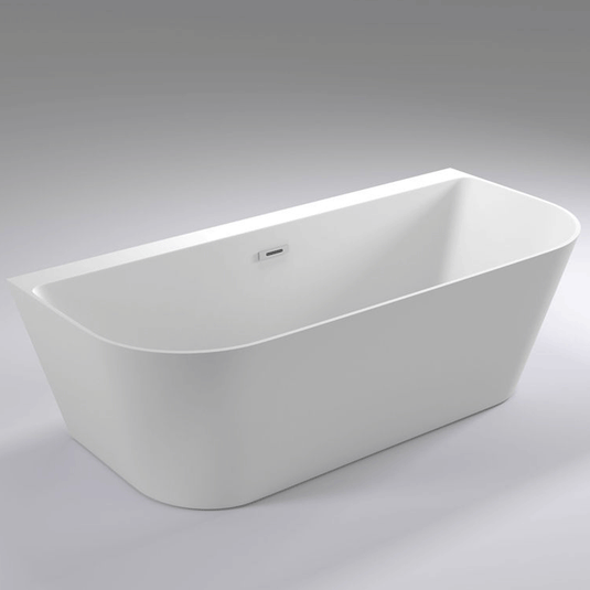 The White Space Double Ended D-Shaped Freestanding Bath 1700mm x 800mm - White - Envy Bathrooms Ltd