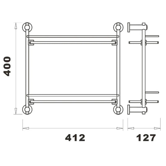 The White Space Capita Double Shelf - Chrome - Envy Bathrooms Ltd