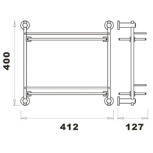 The White Space Capita Double Shelf - Chrome - Envy Bathrooms Ltd