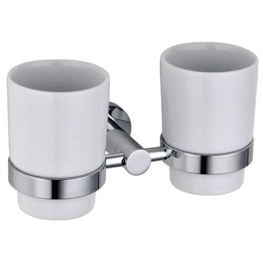 The White Space Capita Double Tumbler and Holder - Chrome - Envy Bathrooms Ltd
