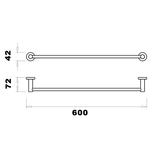 The White Space Capita Towel Rail 600mm Wide - Chrome - Envy Bathrooms Ltd