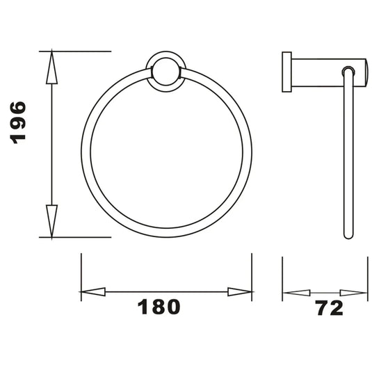 The White Space Capita Towel Ring - Chrome - Envy Bathrooms Ltd