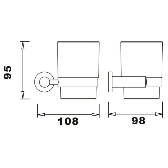 The White Space Capita Tumbler and Holder - Chrome - Envy Bathrooms Ltd
