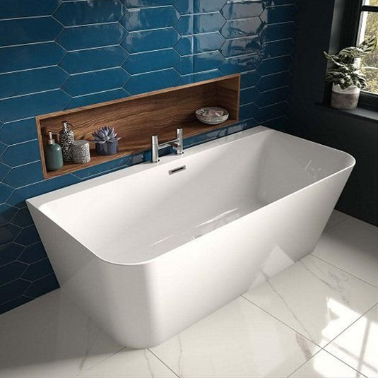 The White Space Double Ended D-Shaped Freestanding Bath 1800mm x 800mm - White - Envy Bathrooms Ltd