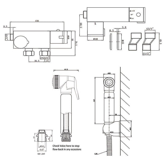 The White Space Douche Spray Kit with Thermostatic Mixer Valve - Envy Bathrooms Ltd