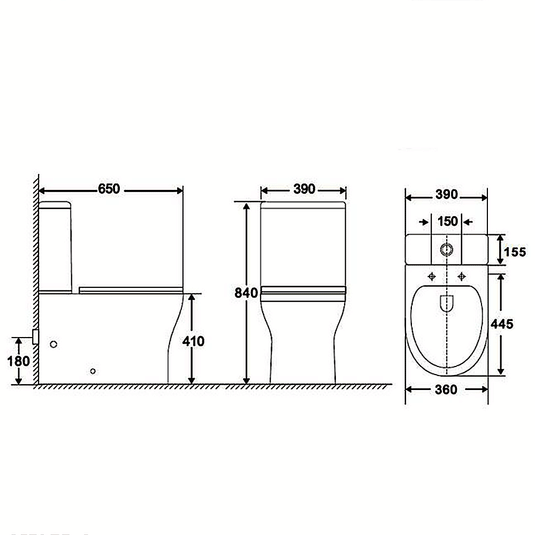 The White Space Euna Rimless Closed Back Close Coupled Toilet - White - EUW4 - Envy Bathrooms Ltd